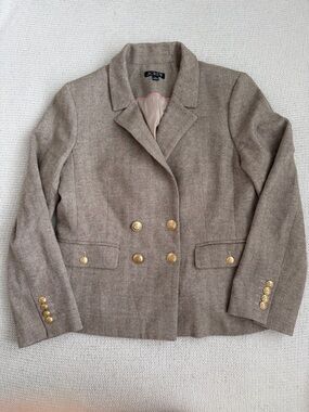 J Crew Tollegno 1900 Fabric Made in Italy Wool Blazer Size 12